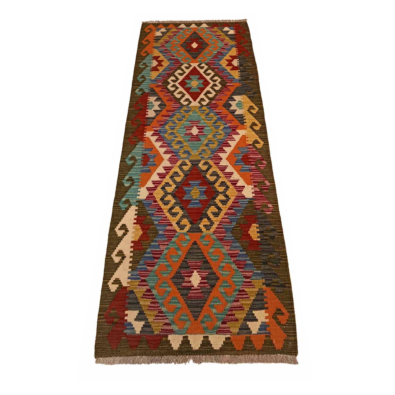 Short Chobi Kilim Runner 1' 10" x 6' 4" ft / 56 x 194 cm - No. P35347