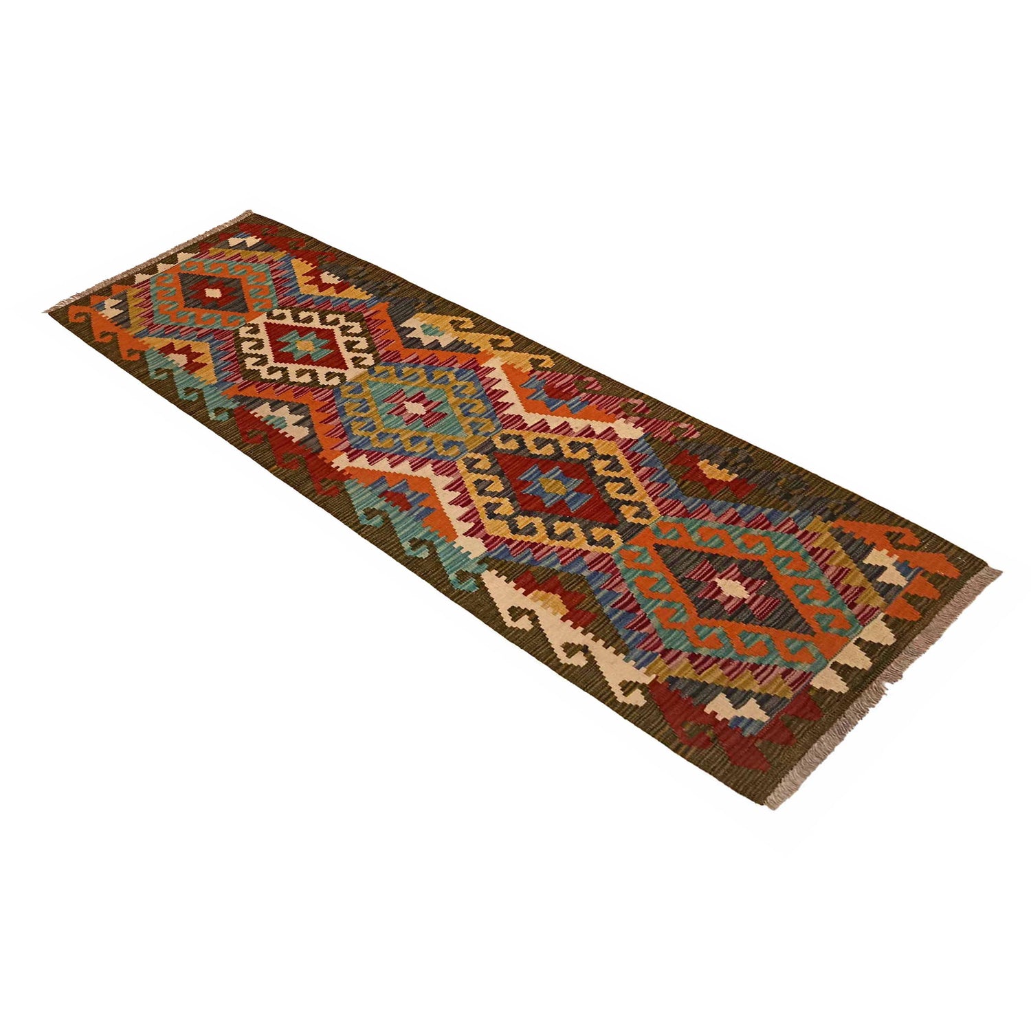 Short Chobi Kilim Runner 1' 10" x 6' 4" ft / 56 x 194 cm - No. P35347