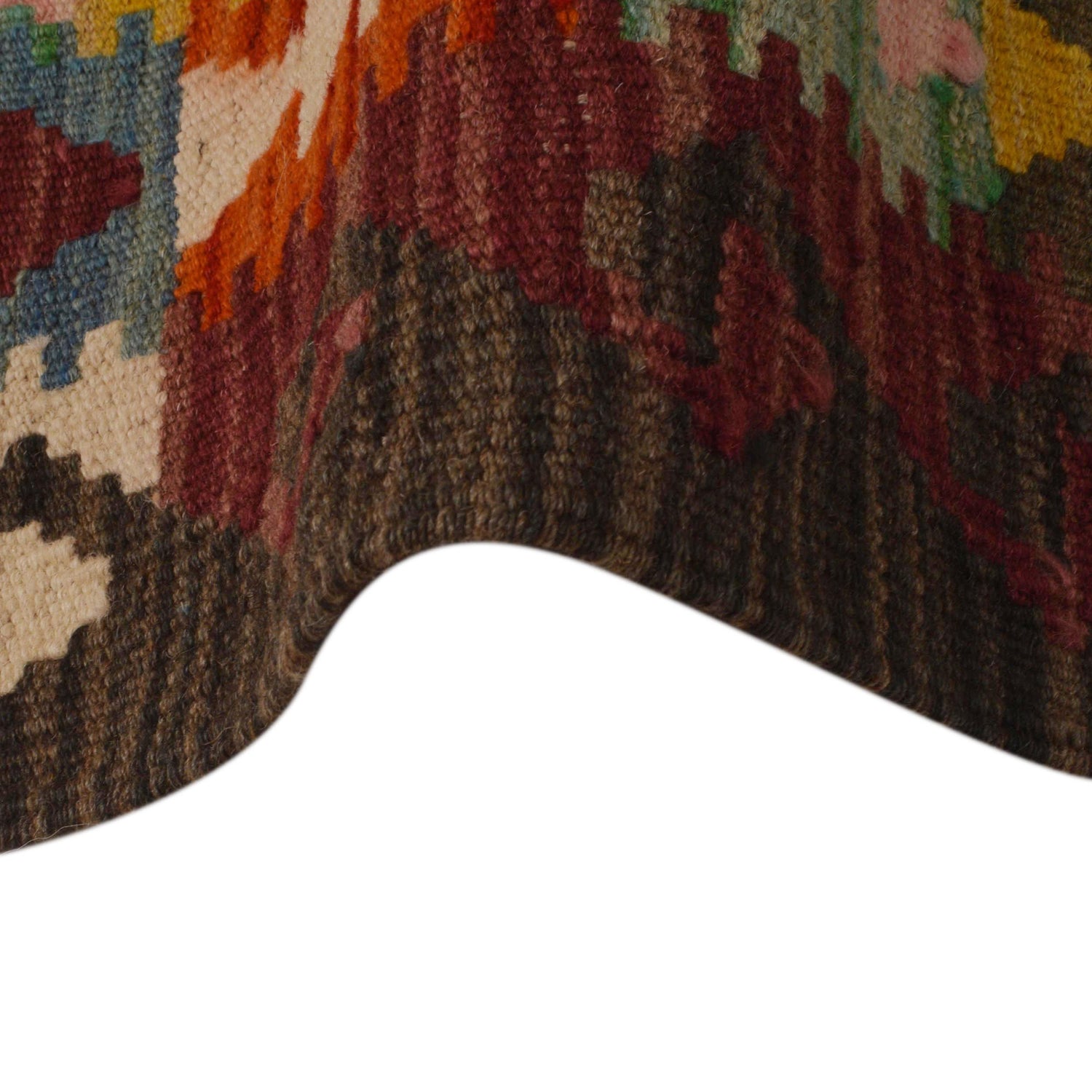 Hand Woven Wool Kelim Runner 1' 10" x 9' 5" ft / 55 x 288 cm - No. P35360