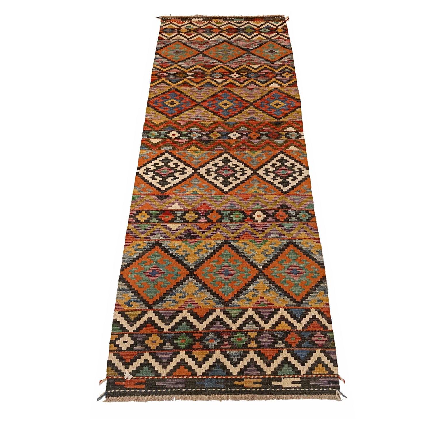 Hand Made Afghan Kilim Runner 2' 5" x 8' 3" ft / 74 x 252 cm - No. P35377
