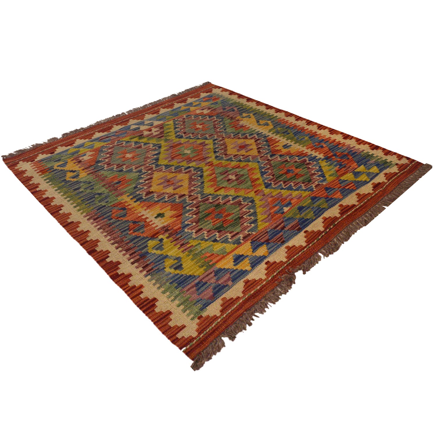 Handmade Vegetable Kilim 2' 10" x 3' 7" ft / 86 x 110 cm - No. P35465