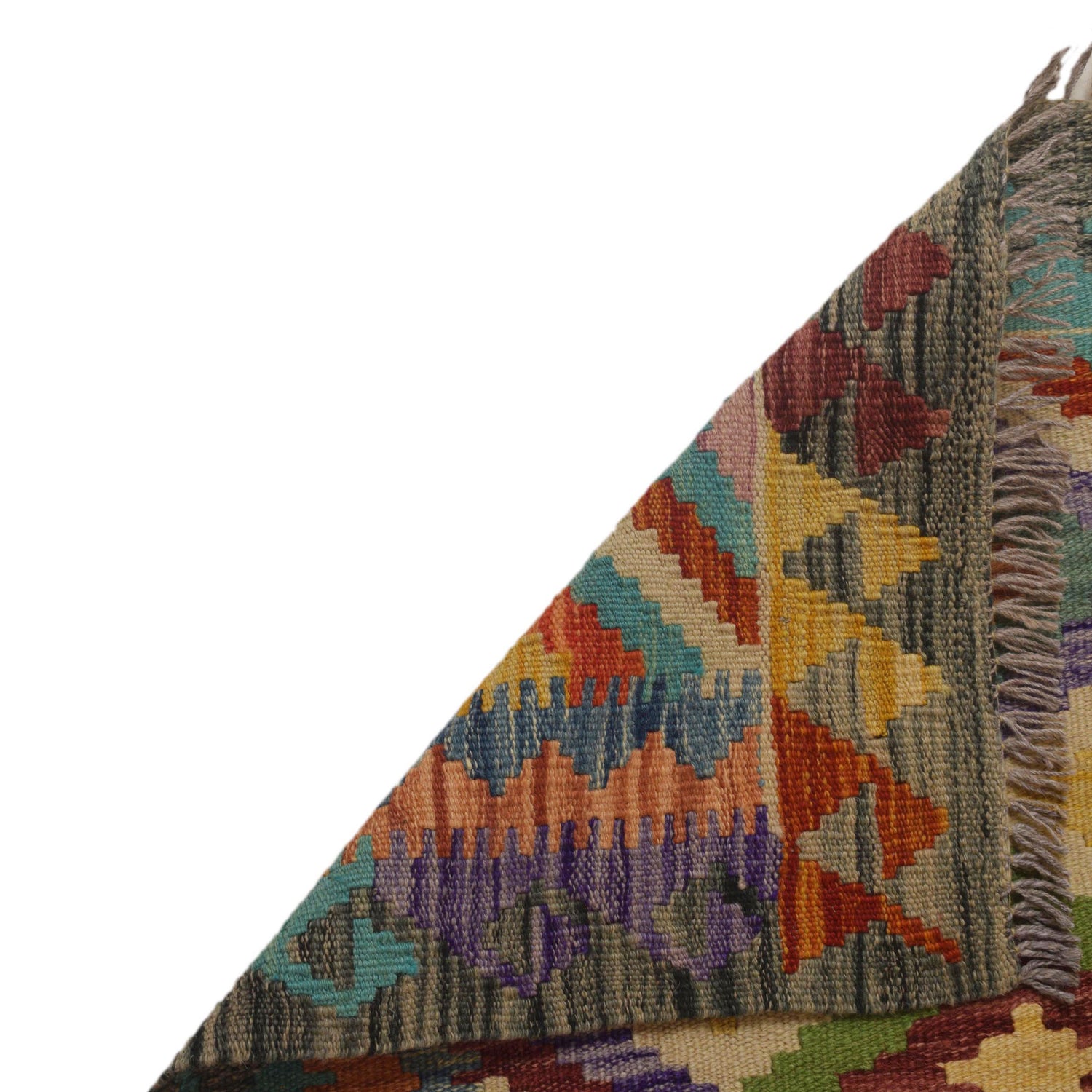 Hand Knotted Afghan Style Kilim 2' 8" x 4' 2" ft / 82 x 126 cm - No. P35473