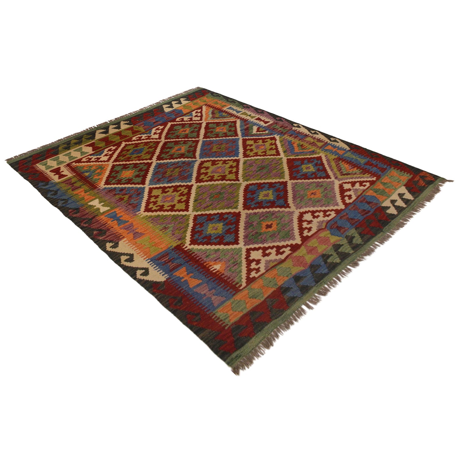 Handmade Vegetable KIlim 5' 0" x 6' 0" ft / 153 x 184 cm - No. P35474