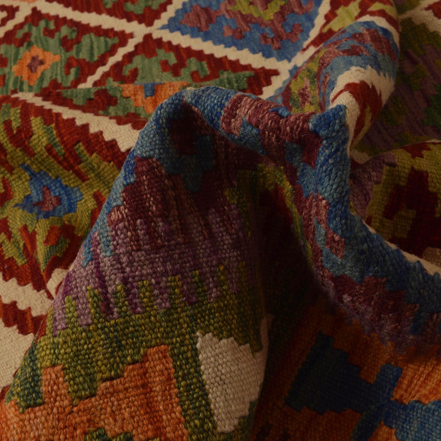 Handmade Vegetable KIlim 5' 0" x 6' 0" ft / 153 x 184 cm - No. P35474