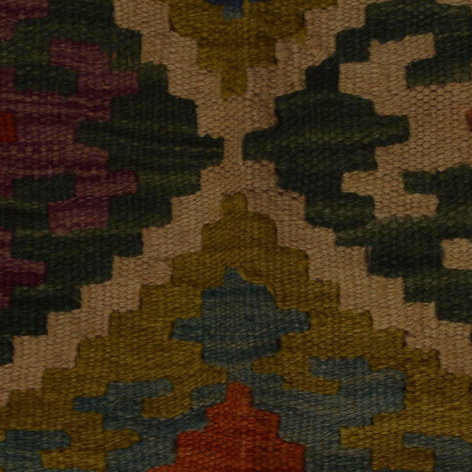 Hand Woven Wool Kelim 5' 1" x 6' 4" ft / 154 x 194 cm - No. P35485