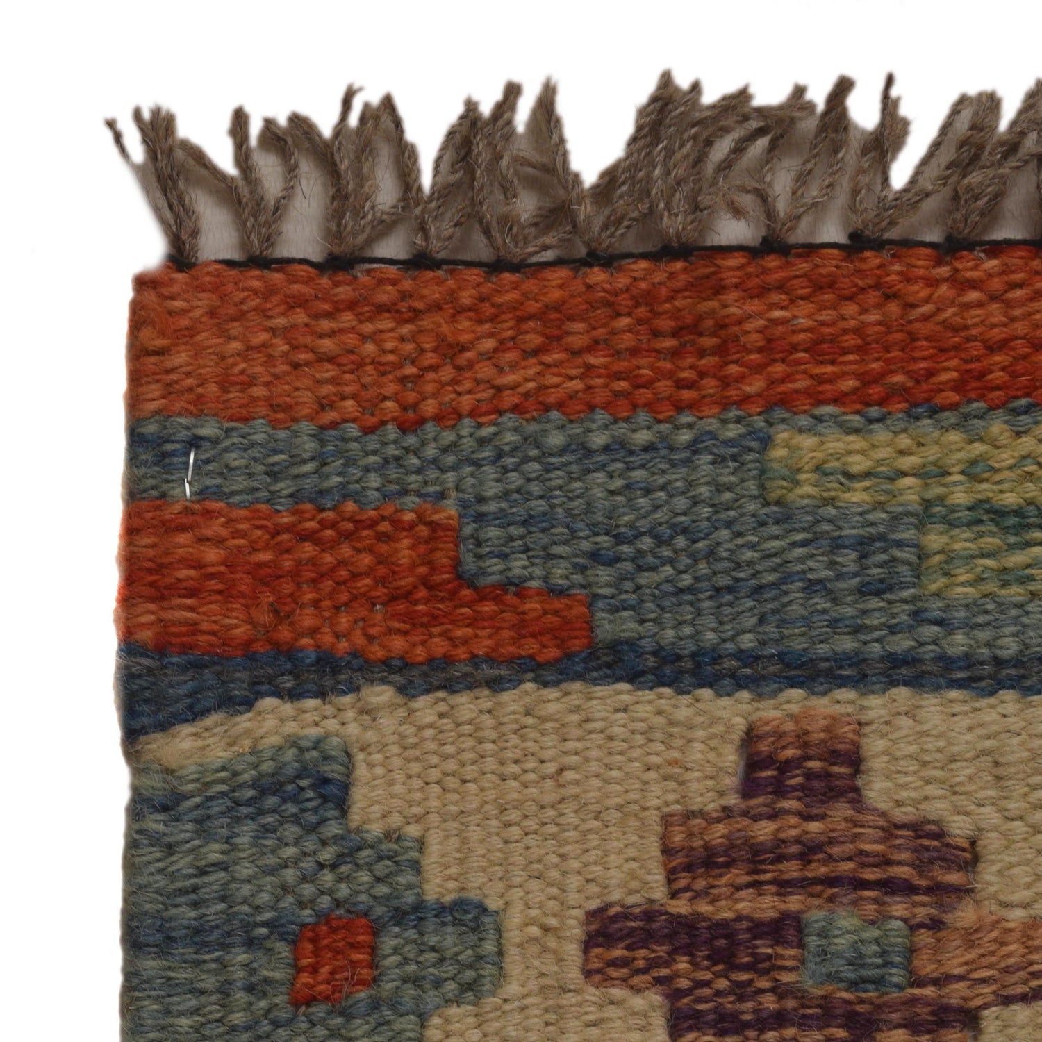 Handmade Turkish Design Wool Kilim 5' 2" x 6' 8" ft / 158 x 202 cm - No. P35486