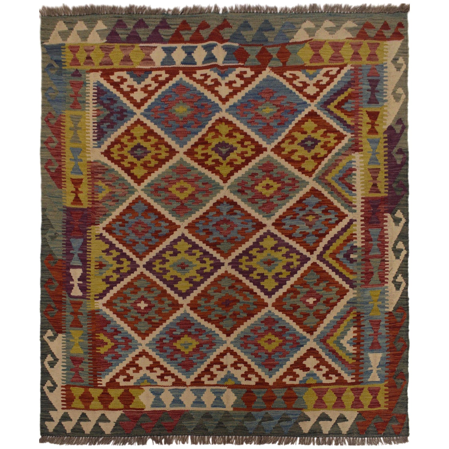 Medium Size Chobi Kilim 4' 11" x 6' 0" ft / 150 x 182 cm - No. P35488