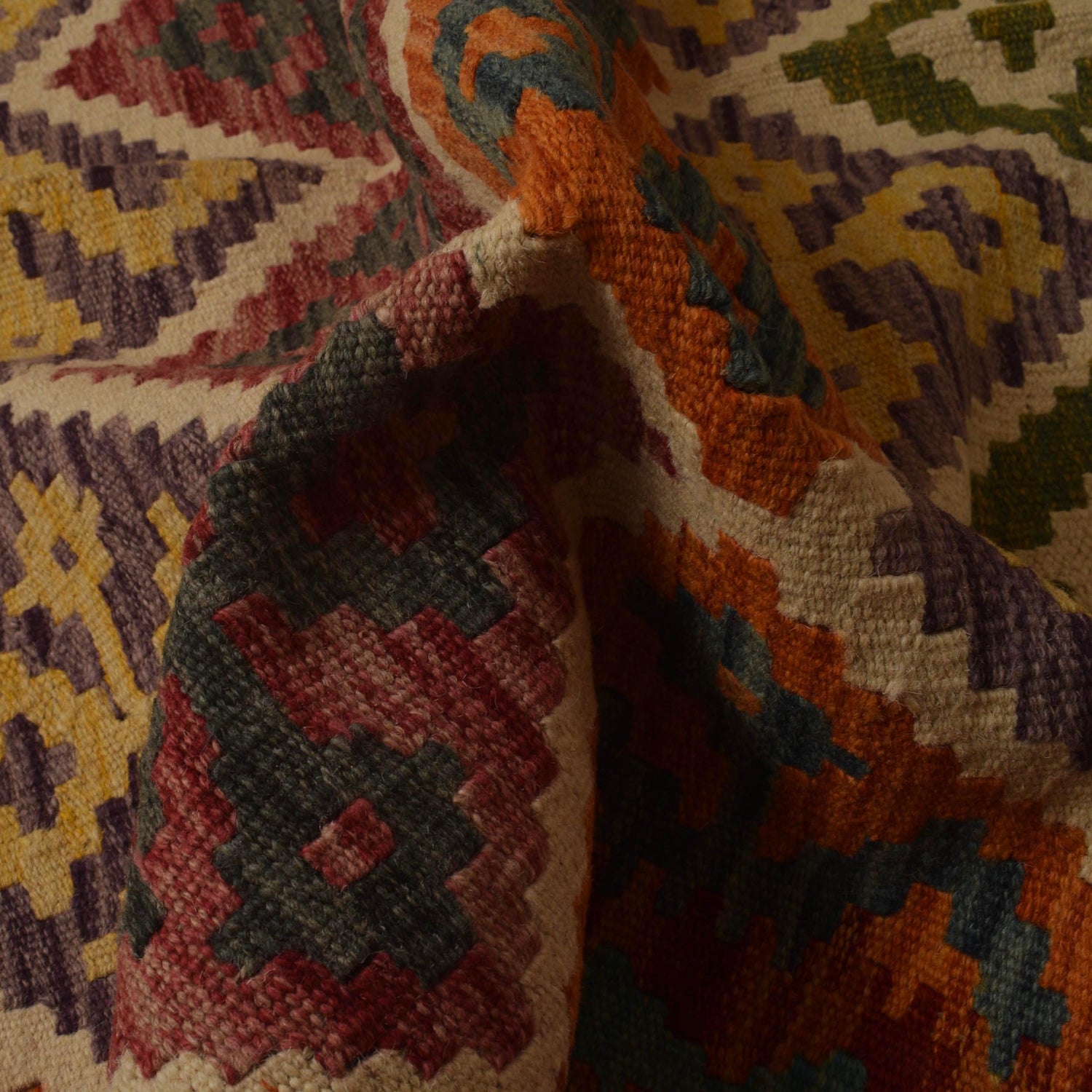 Hand Knotted Flatweave Kilim 4' 11" x 6' 6" ft / 149 x 199 cm - No. P35489
