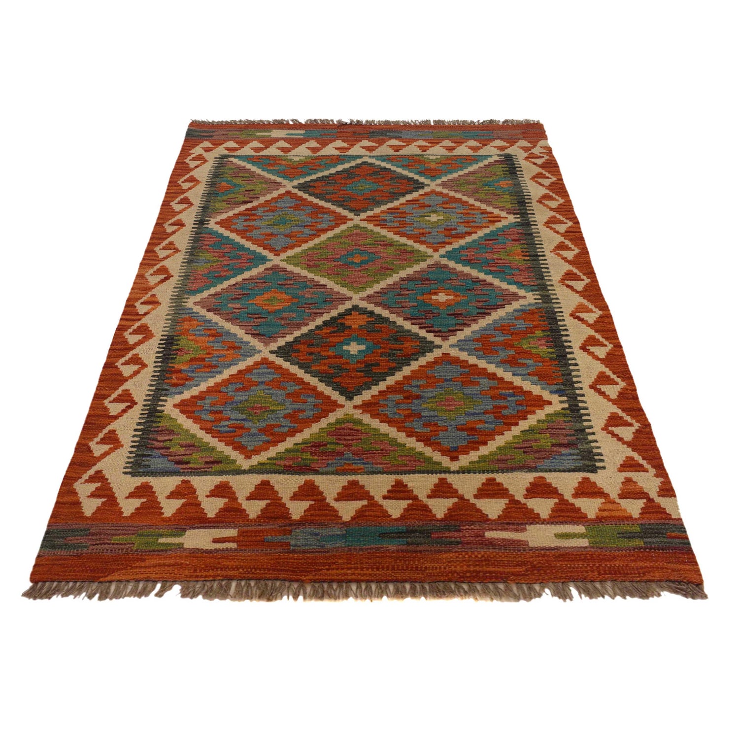 Handmade Vegetable Kilim 3' 2" x 4' 11" ft / 96 x 151 cm - No. P35494
