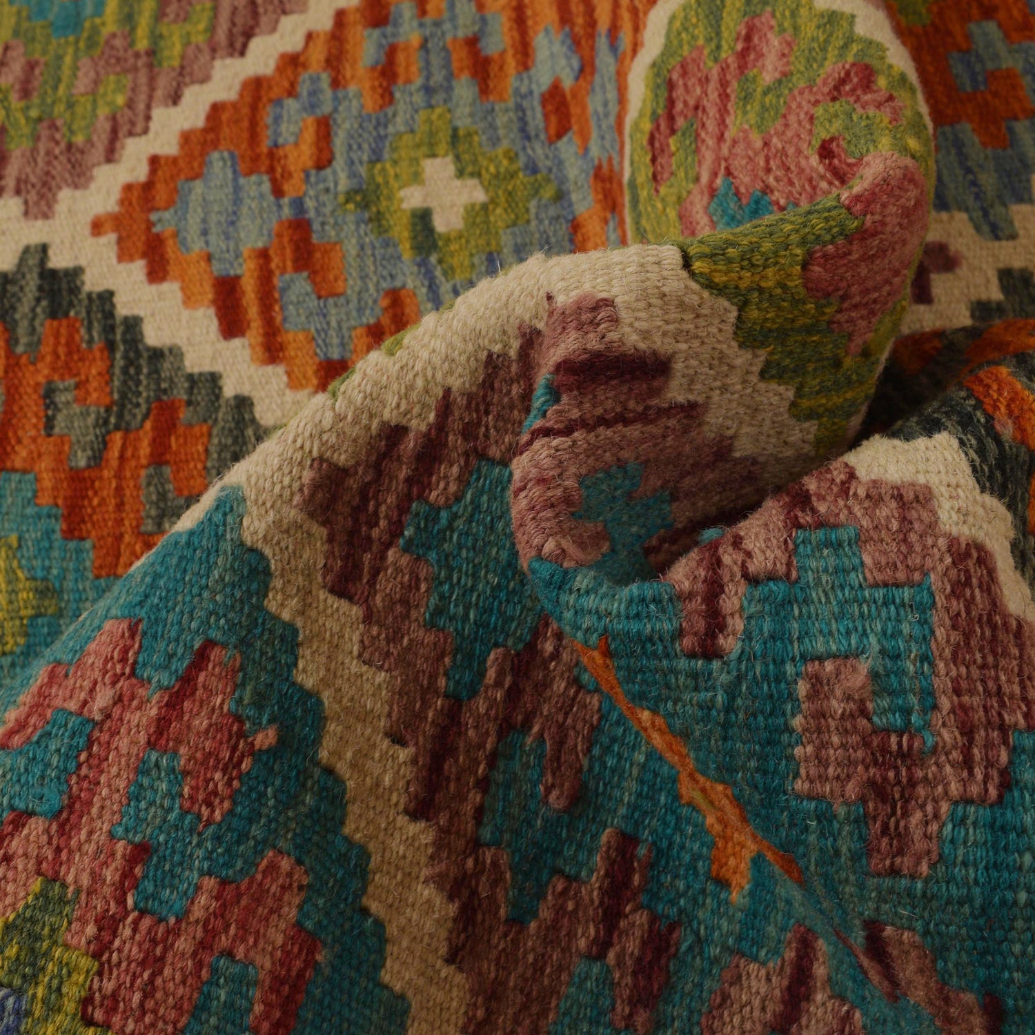 Handmade Vegetable Kilim 3' 2" x 4' 11" ft / 96 x 151 cm - No. P35494