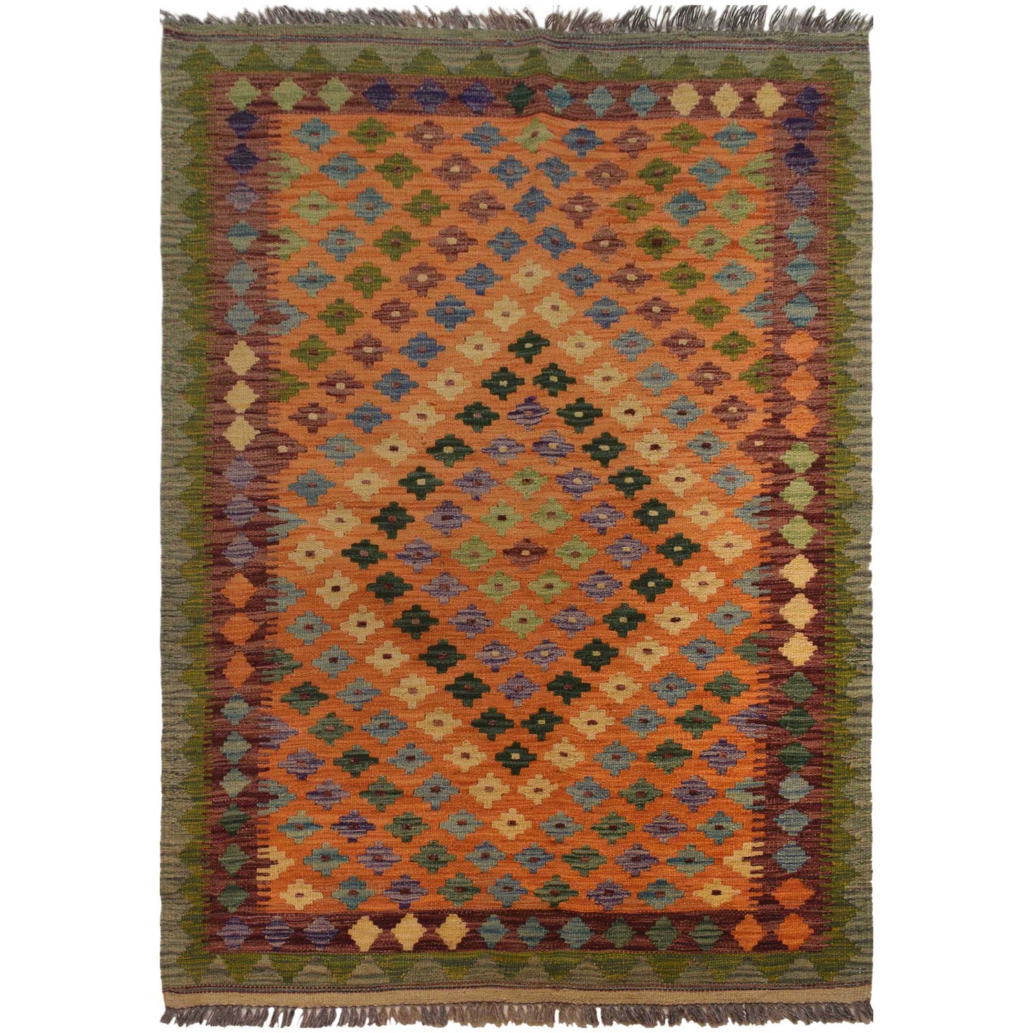 Handmade Vegetable Kelim 3' 5" x 5' 1" ft / 105 x 156 cm - No. P35495