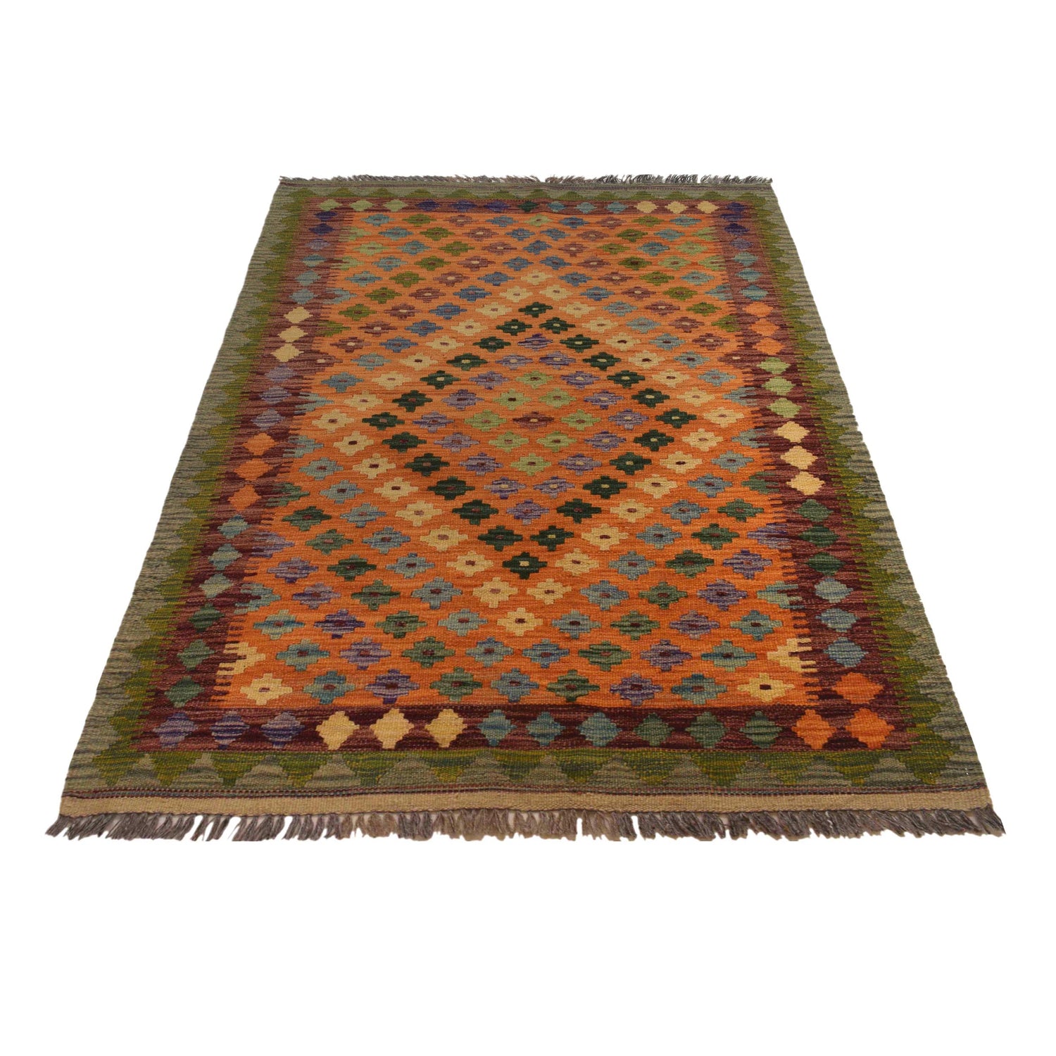 Handmade Vegetable Kelim 3' 5" x 5' 1" ft / 105 x 156 cm - No. P35495