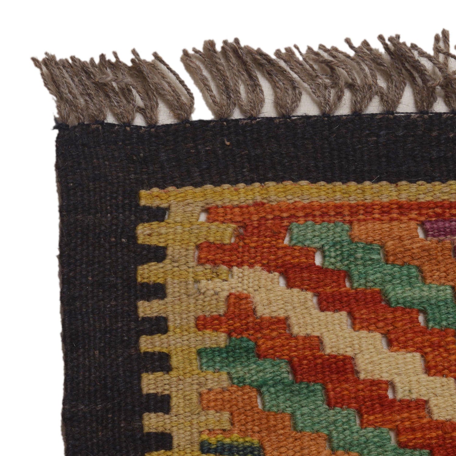 Hand Woven Wool Kelim 3' 4" x 4' 8" ft / 102 x 142 cm - No. P35497