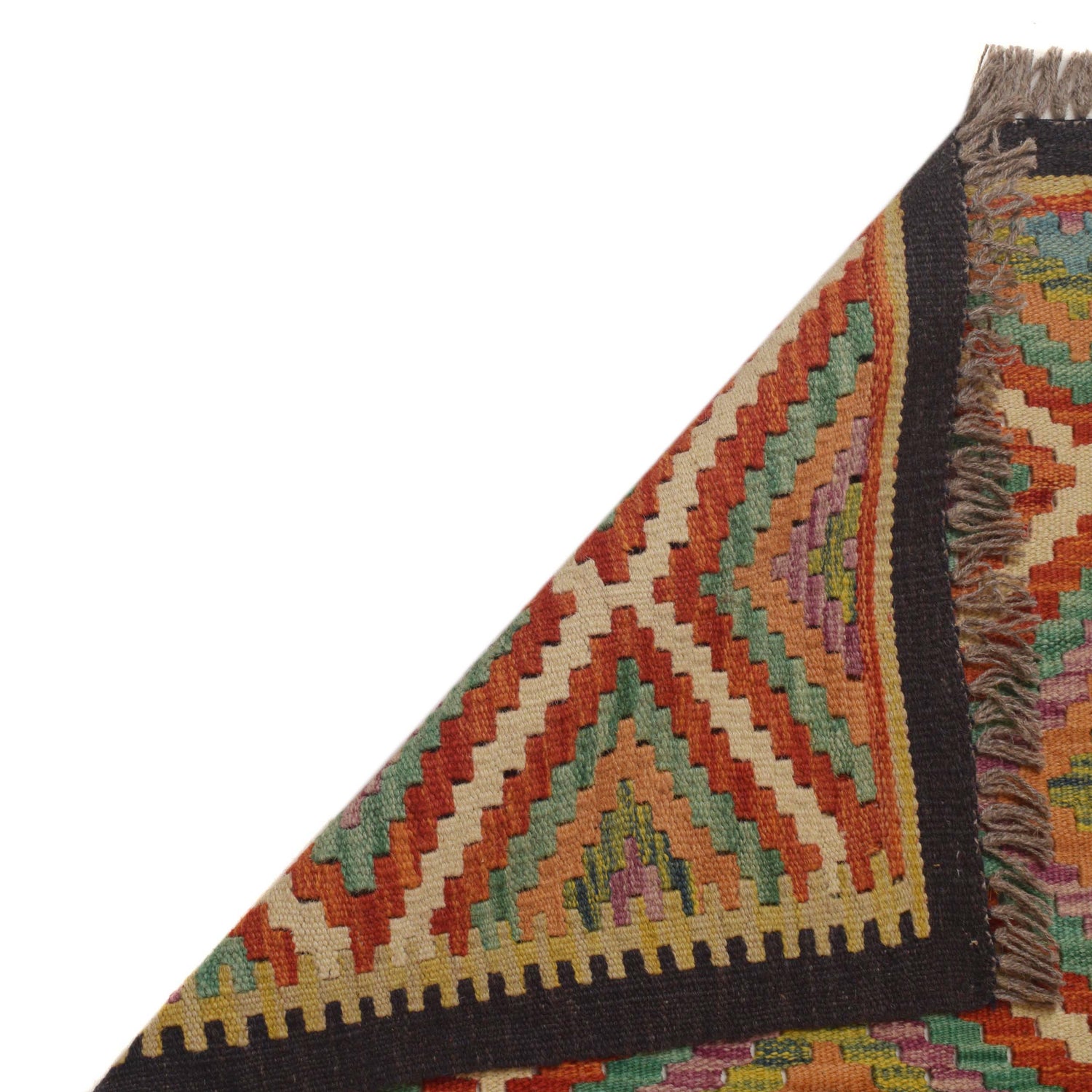 Hand Woven Wool Kelim 3' 4" x 4' 8" ft / 102 x 142 cm - No. P35497