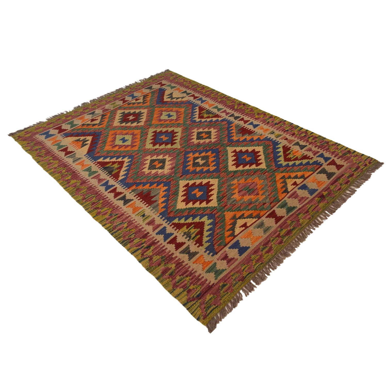 Hand Knotted Flatweave Kilim 3' 3" x 5' 7" ft / 100 x 170 cm - No. P35499