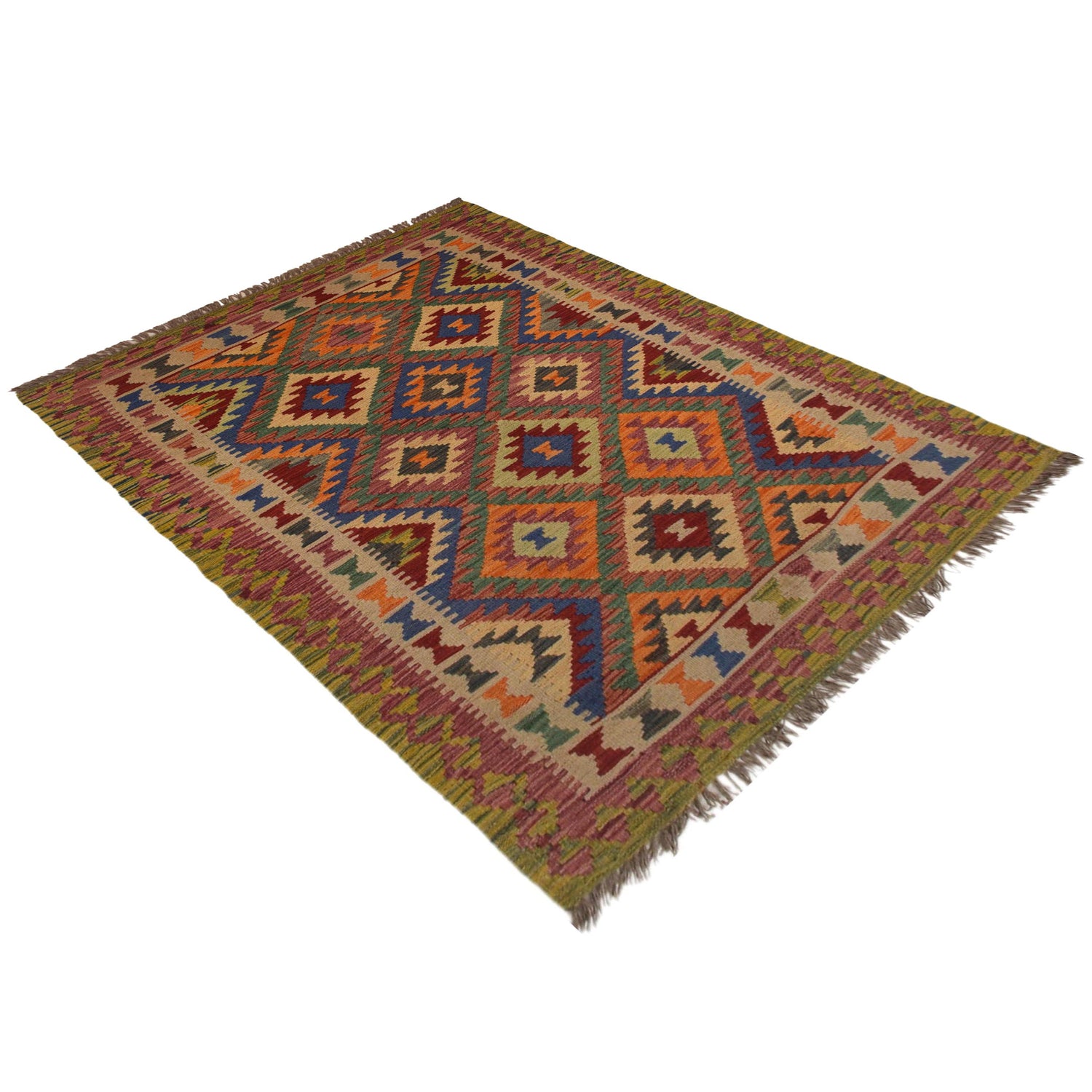 Hand Knotted Flatweave Kilim 3' 3" x 5' 7" ft / 100 x 170 cm - No. P35499
