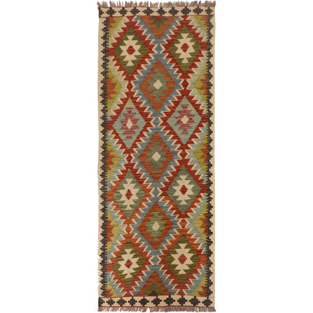 Handmade Vegetable Kelim Runner 2' 9"x 6' 6" ft / 83 x 198 cm - No. P35502