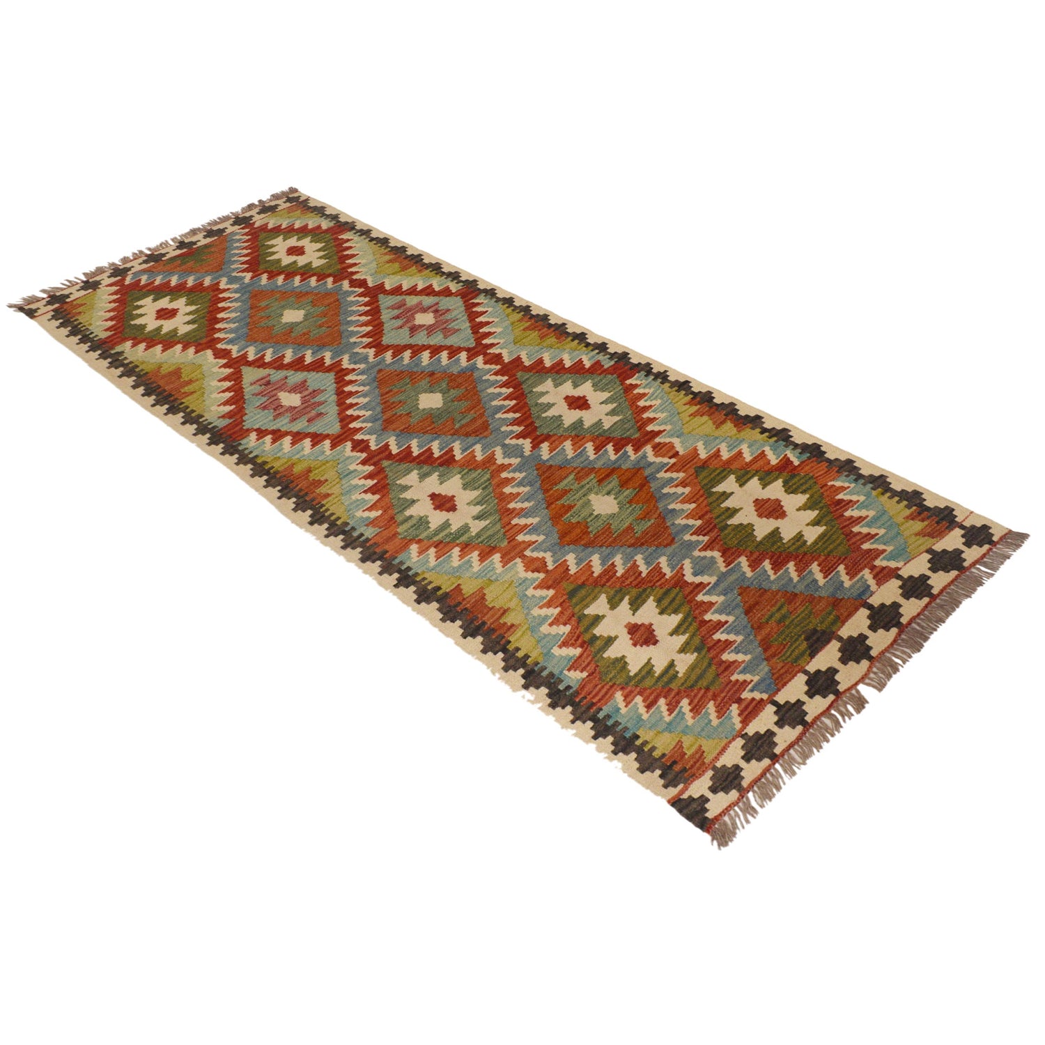 Handmade Vegetable Kelim Runner 2' 9"x 6' 6" ft / 83 x 198 cm - No. P35502