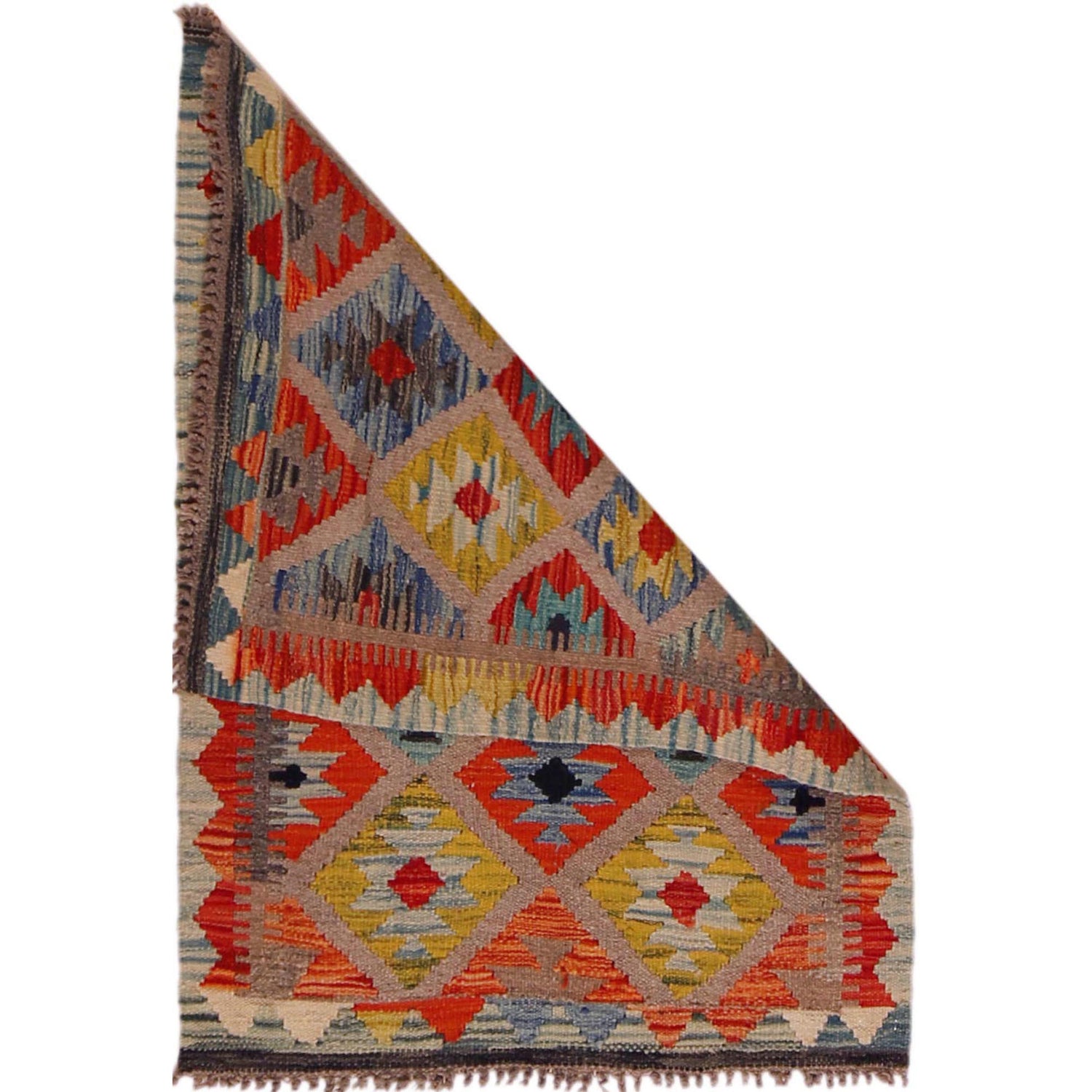 Hand Knotted Afghan Style Kilim 2' 5" x 3' 5" ft / 74 x 105 cm - No. P35611