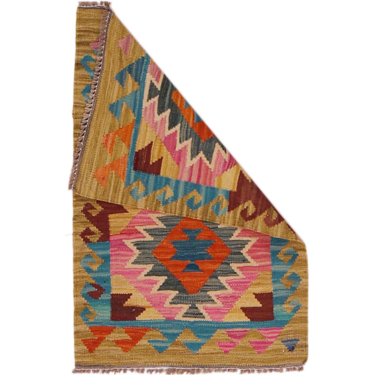 Handmade Vegetable Kilim 1' 11" x 3' 0" ft / 59 x 91 cm - No. P35622
