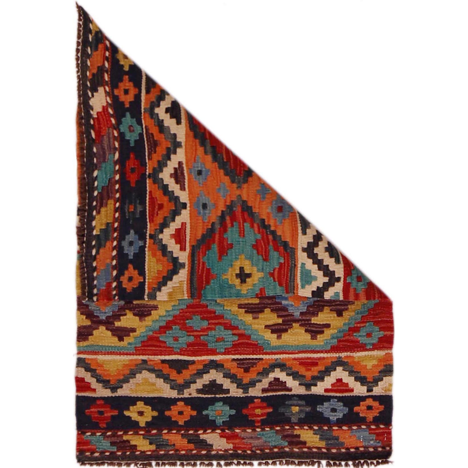 Hand Made Afghan Kilim 2' 0" x 3' 0" ft / 62 x 92 cm - No. P35634