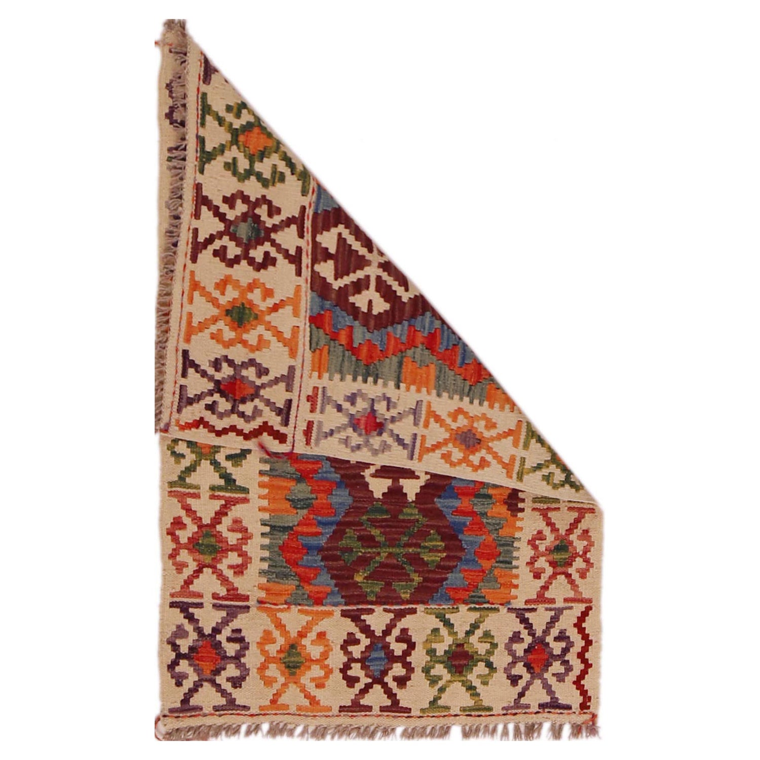Hand Woven Wool Kelim 2' 2" x 3' 4" ft / 66 x 101 cm - No. P35668