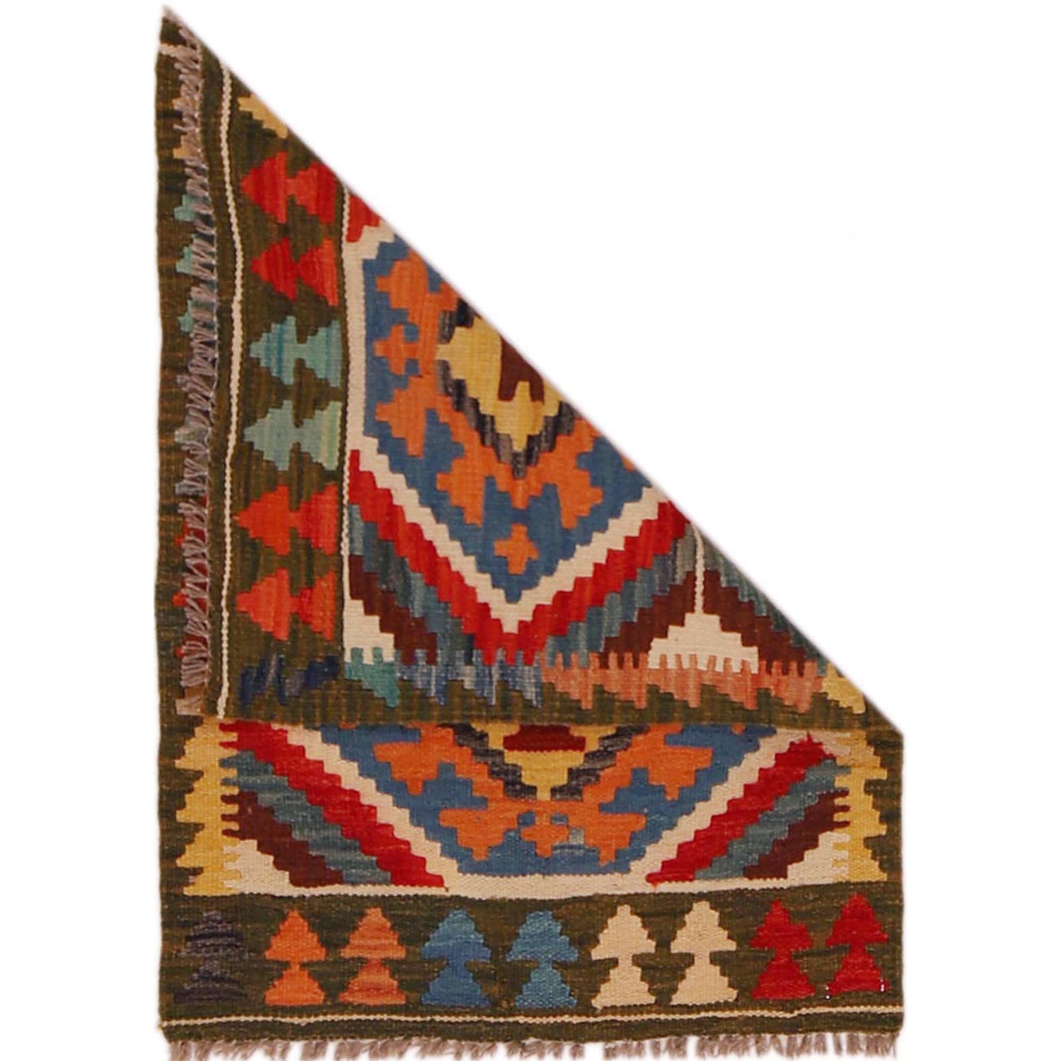 Handmade Vegetable Kilim 2' 0" x 2' 9" ft / 61 x 83 cm - No. P35675