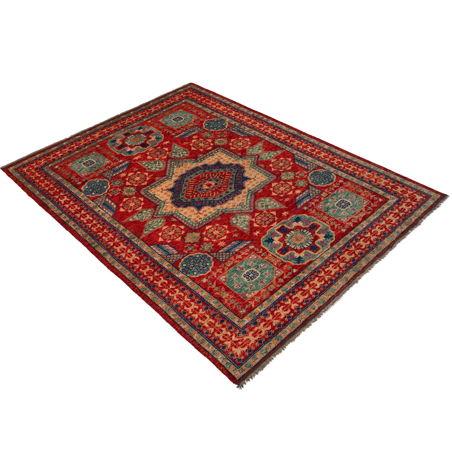 Shirazi Hand Knotted Carpet 6' 7" x 9' 7" ft / 201 x 293 cm - No. P35677