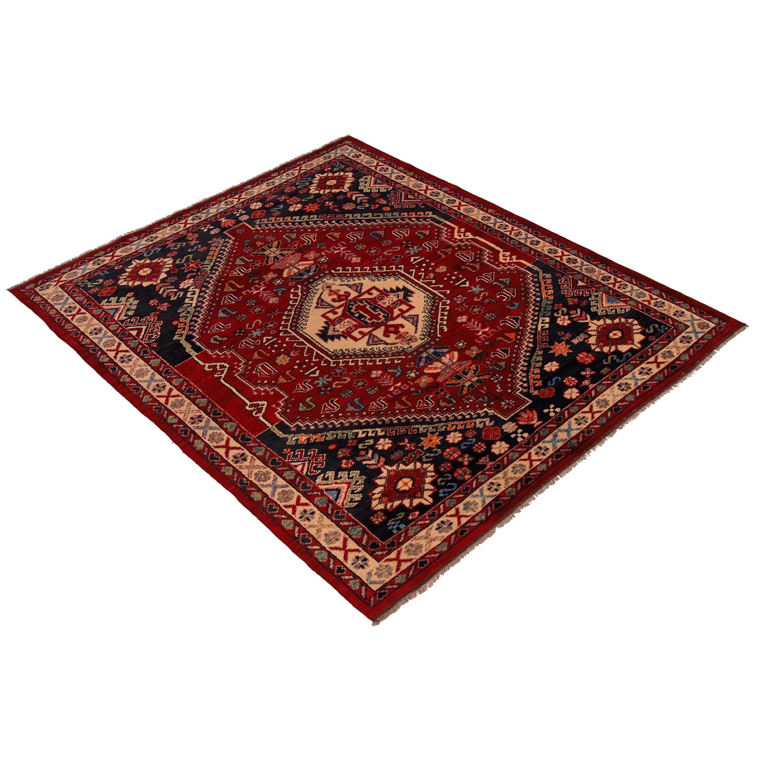 Shirazi Hand Knotted Carpet 6' 7" x 9' 4" ft / 200 x 285 cm - No. P35681