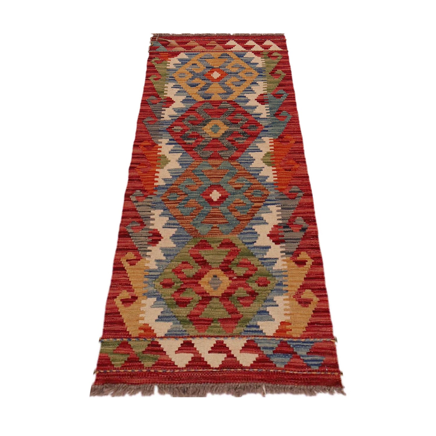 Hand Made Afghan Kilim Runner 1' 8" x 4' 11" ft / 51 x 150 cm - No. P35684