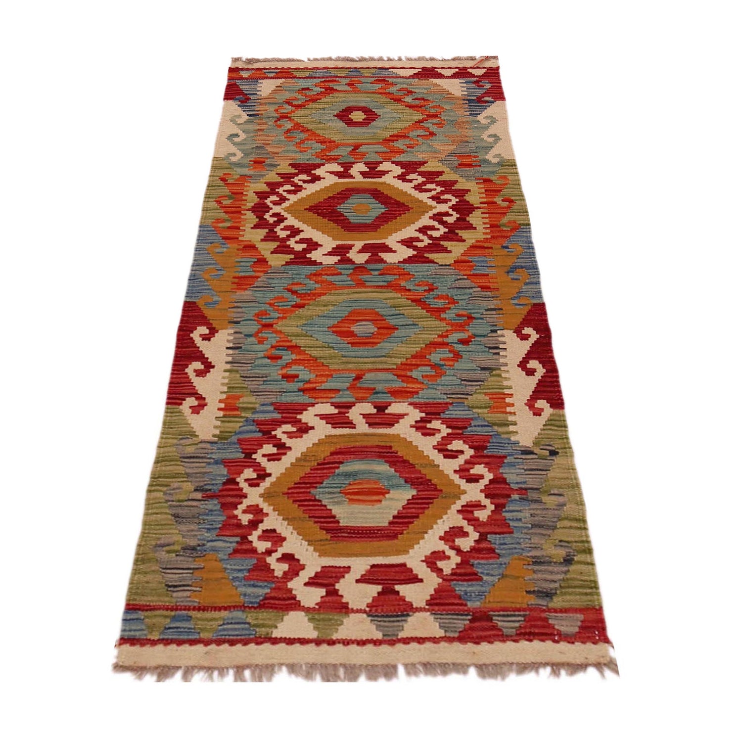 Short Kilim Runner 1' 11" x 5' 0" ft / 58 x 152 cm - No. P35685