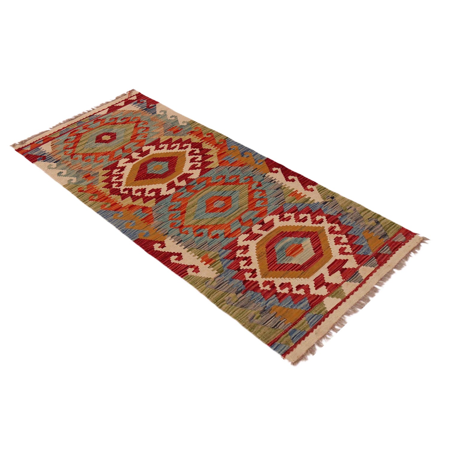 Short Kilim Runner 1' 11" x 5' 0" ft / 58 x 152 cm - No. P35685