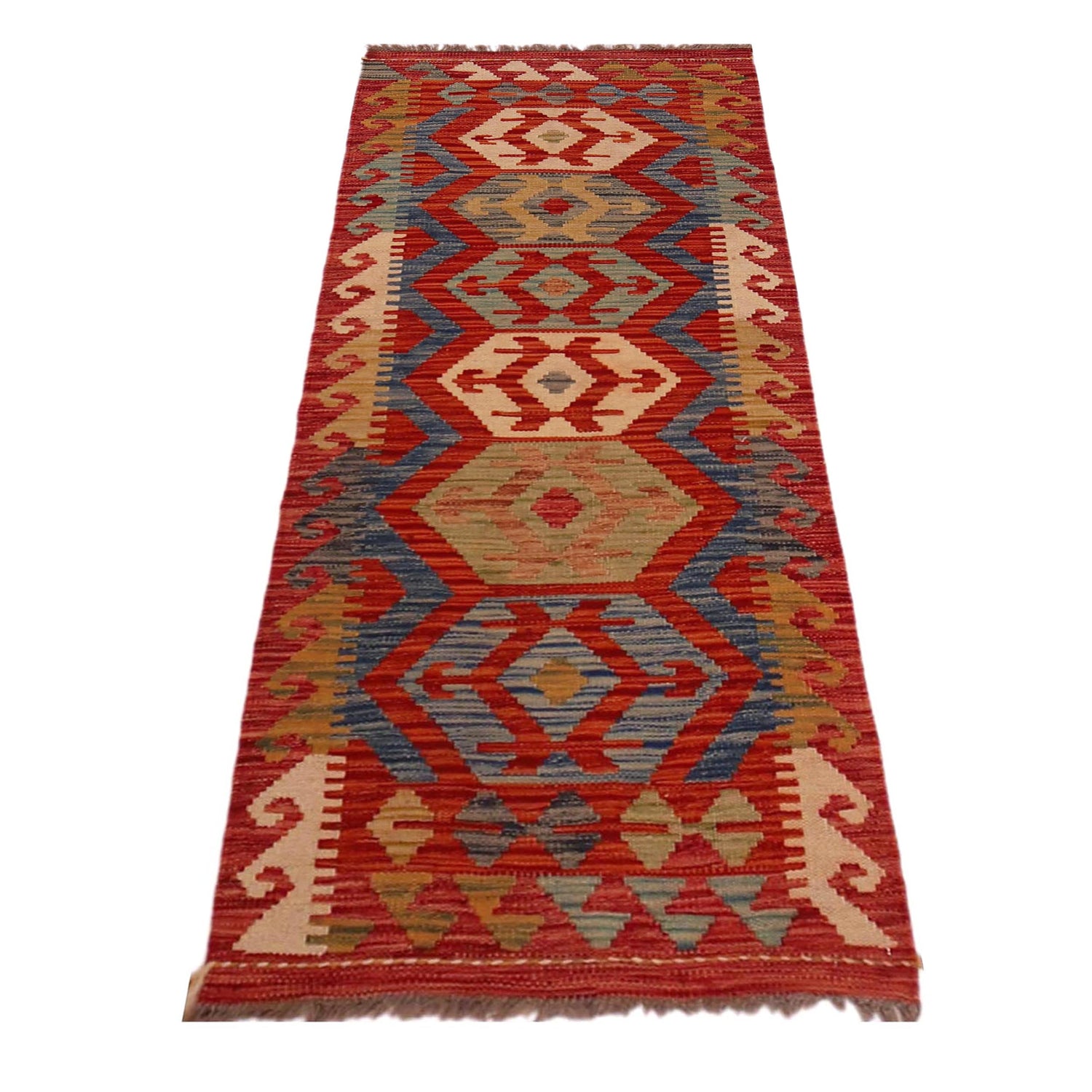 Handmade Vegetable Kilim Runner 1' 10" x 4' 10"  ft / 55 x 148 cm - No. P35687