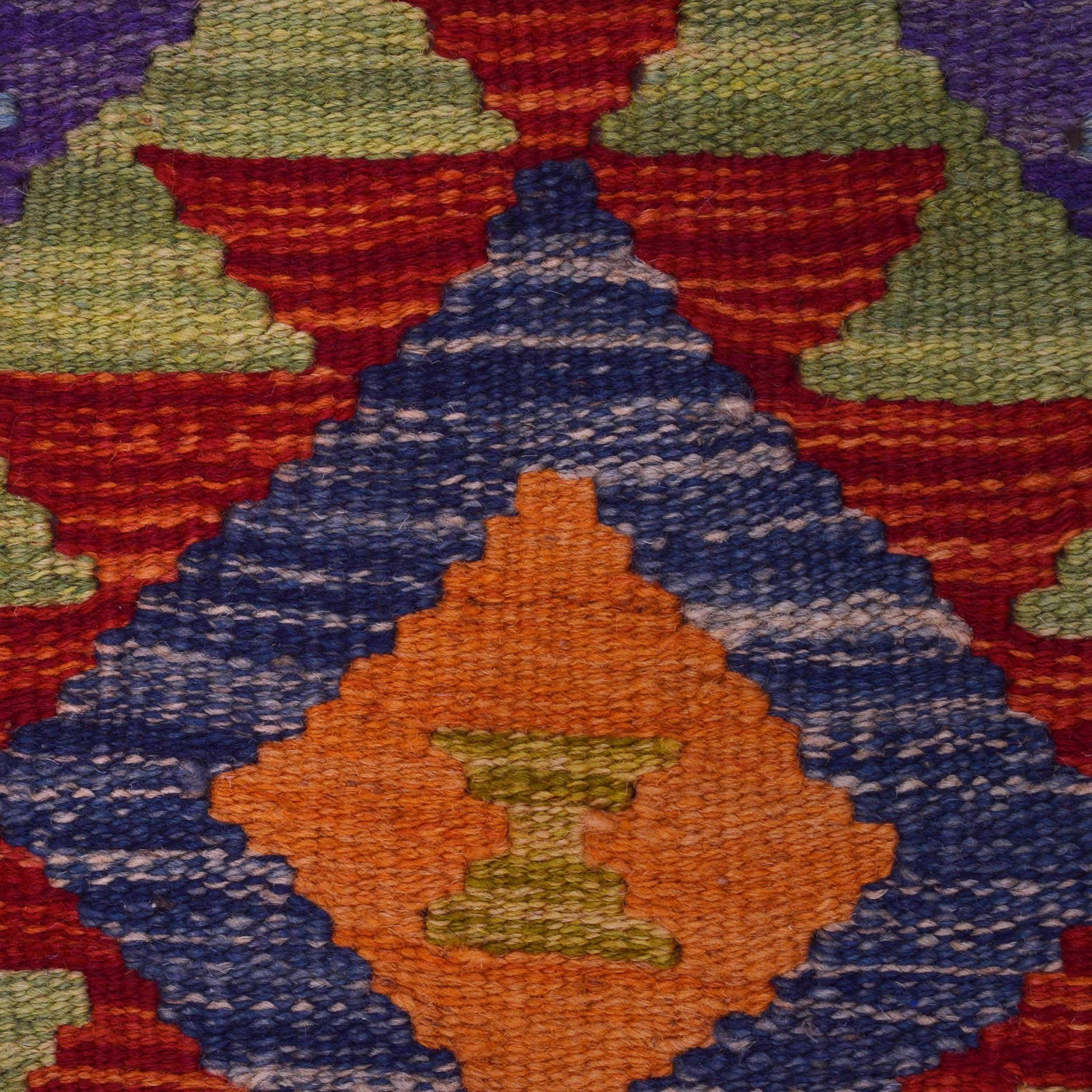 Multi Color ful Flat-Weave Wool Kilim 2' 9" x 4' 0" ft / 85 x 123 cm - No. P35748