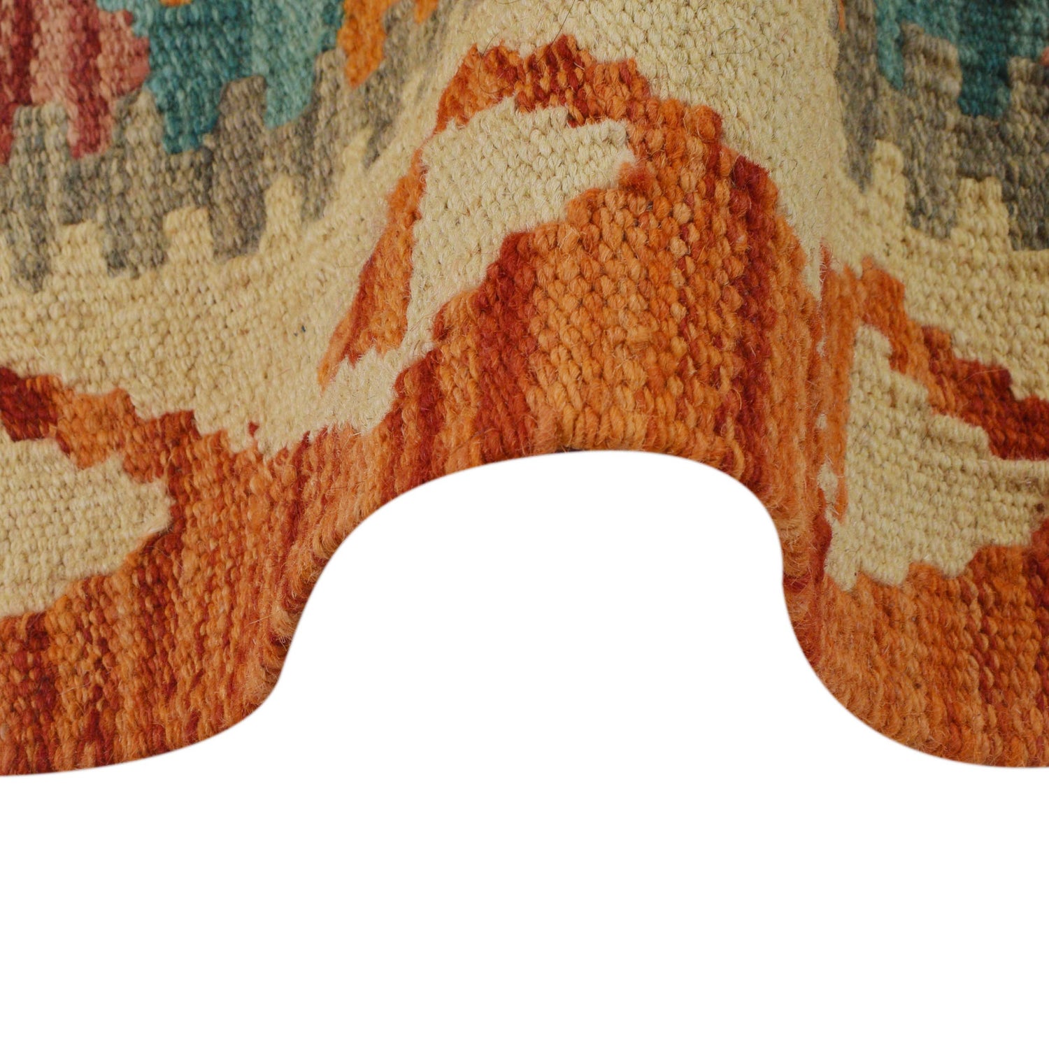 Multi Color ful Flat-Weave Wool Kilim 2' 9" x 4' 0" ft / 85 x 123 cm - No. P35748