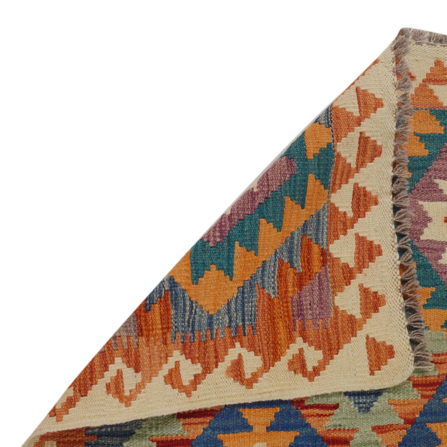 Hand Woven Wool Kelim 2' 9" x 4' 3" ft / 85 x 130 cm - No. P35752