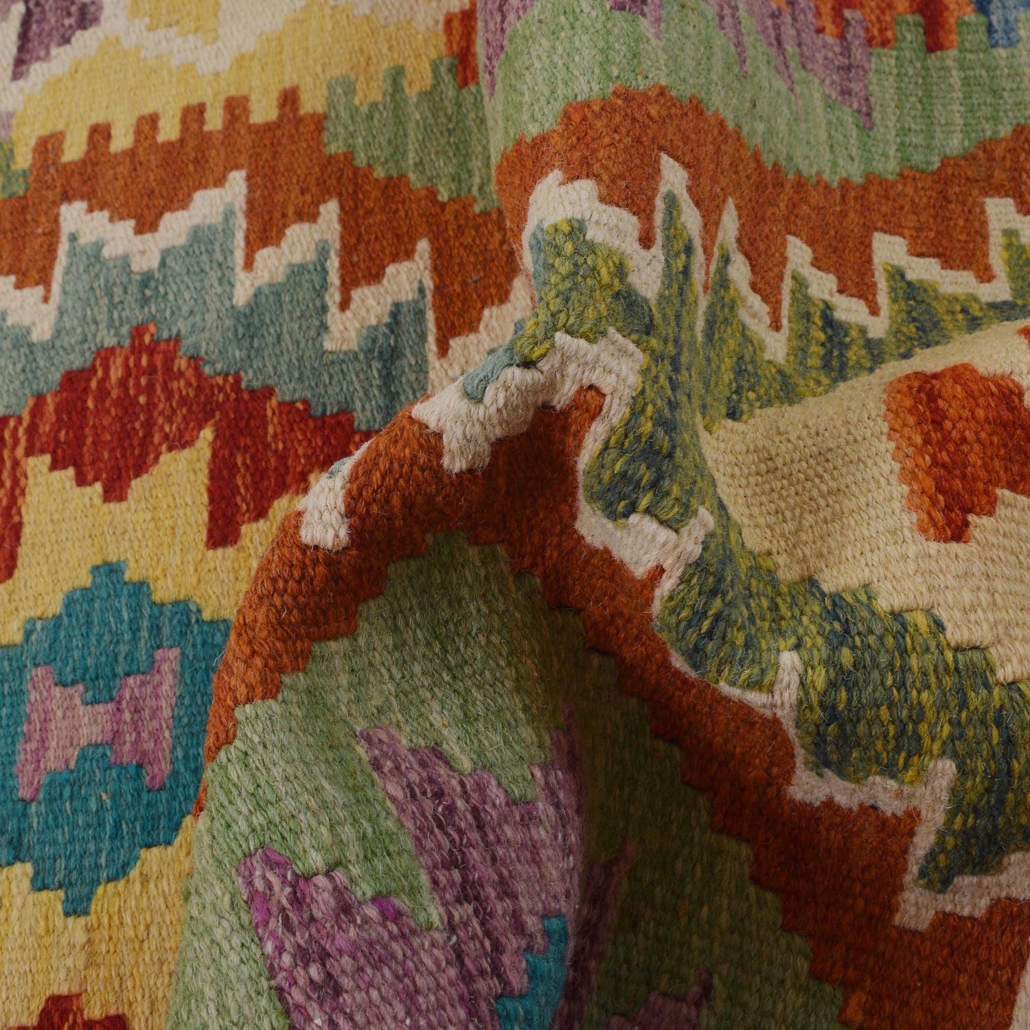 Handmade Afghan Vegetable Kilim 2' 5" x 4' 0" ft / 73 x 122 cm - No. P35756