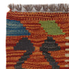 Multi Color ful Flat-Weave Wool Kilim 2' 9" x 4' 2" ft / 84 x 127 cm - No. P35758