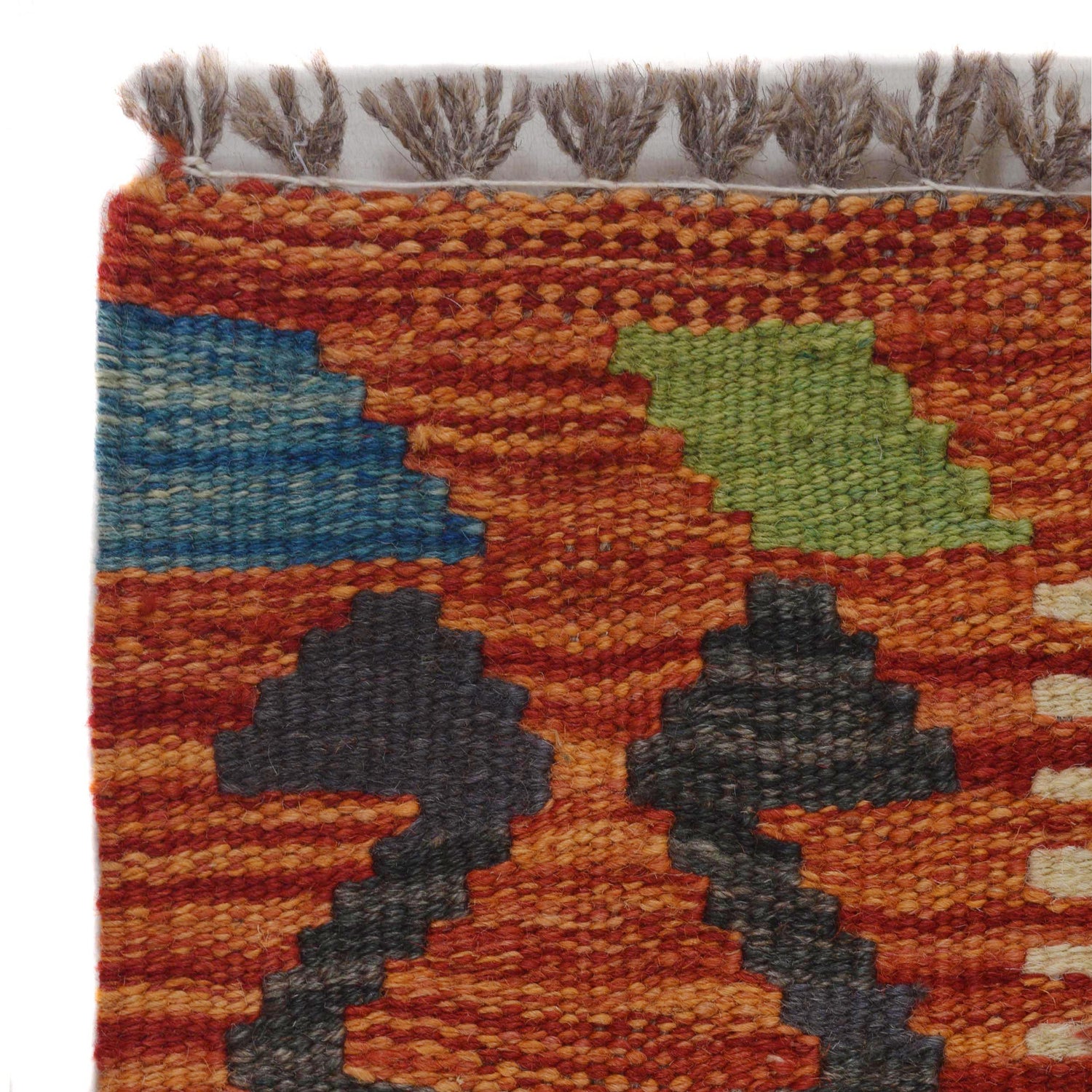 Multi Color ful Flat-Weave Wool Kilim 2' 9" x 4' 2" ft / 84 x 127 cm - No. P35758
