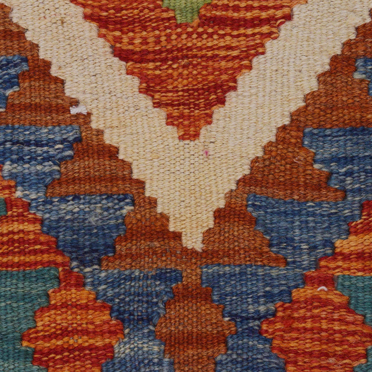 Multi Color ful Flat-Weave Wool Kilim 2' 9" x 4' 2" ft / 84 x 127 cm - No. P35758