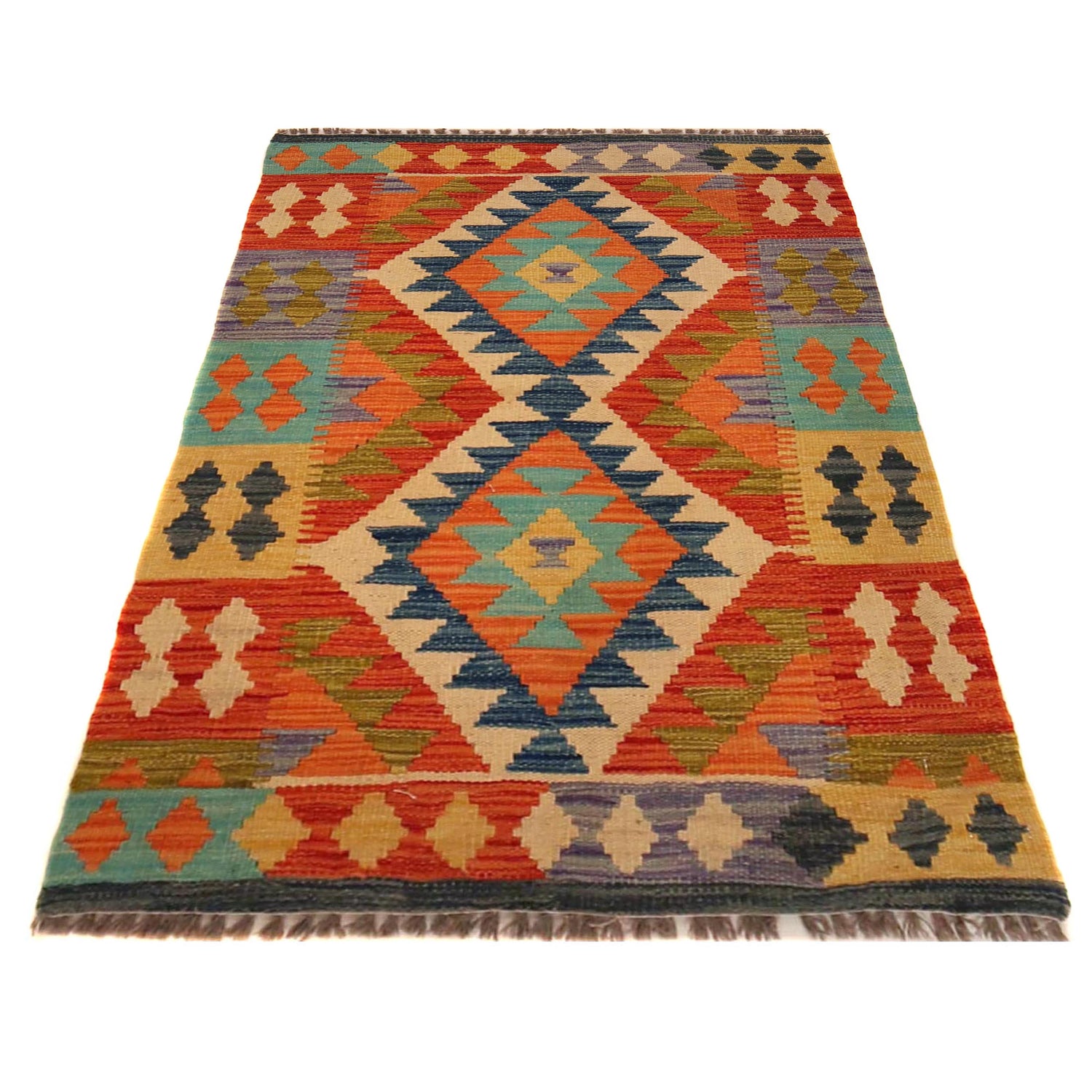 Handmade Vegetable Kilim 2' 8" x 4' 0" ft / 81 x 123 cm - No. P35759