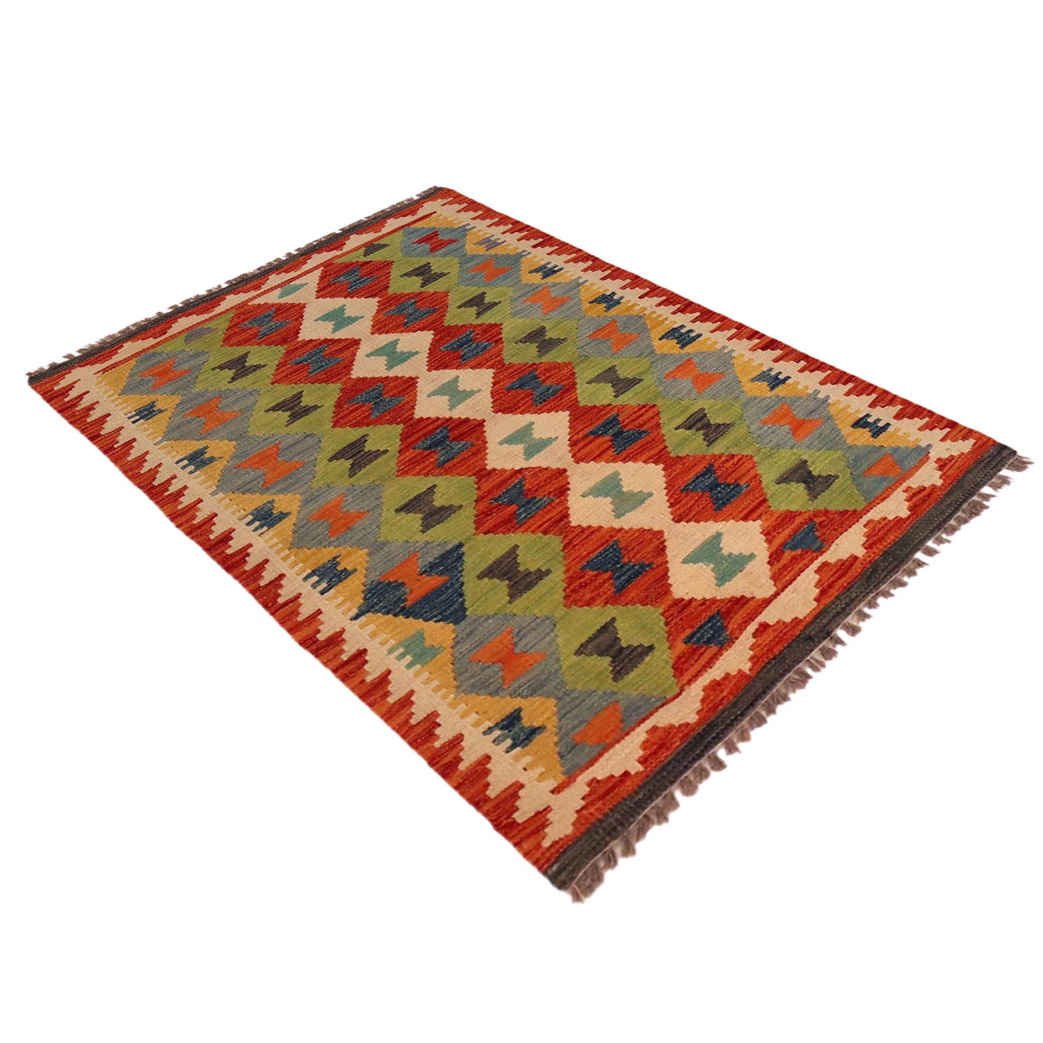 Handmade Vegetable Kelim 2' 8" x 4' 0" ft / 82 x 123 cm - No. P35760