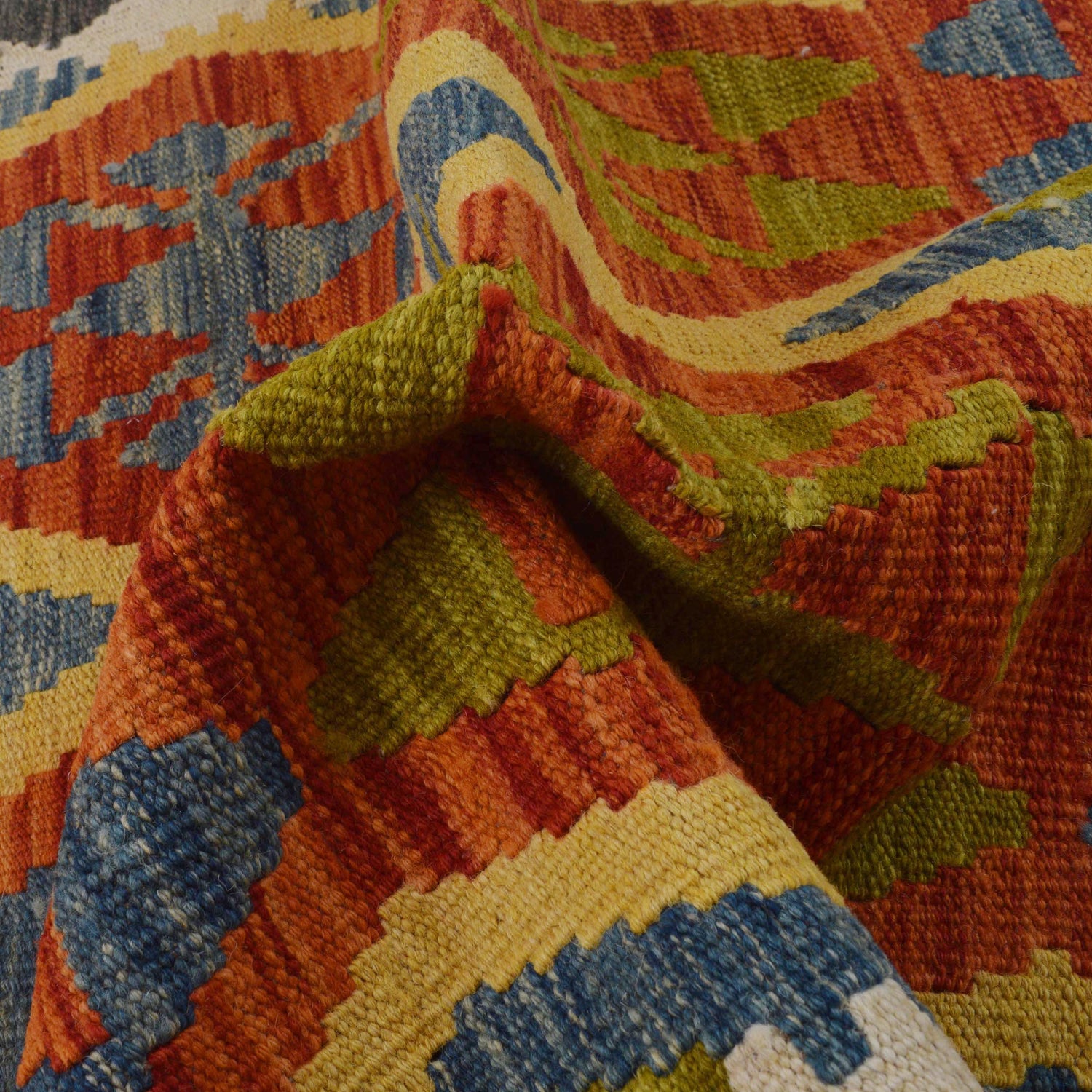 Hand Knotted Afghan Style Kilim 2' 8" x 3' 11" ft / 81 x 120 cm - No. P35761