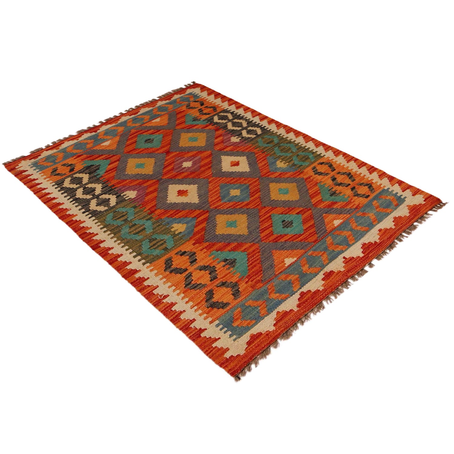 Hand Woven Wool Kelim 2' 8" x 3' 11" ft / 82 x 120 cm - No. P35762