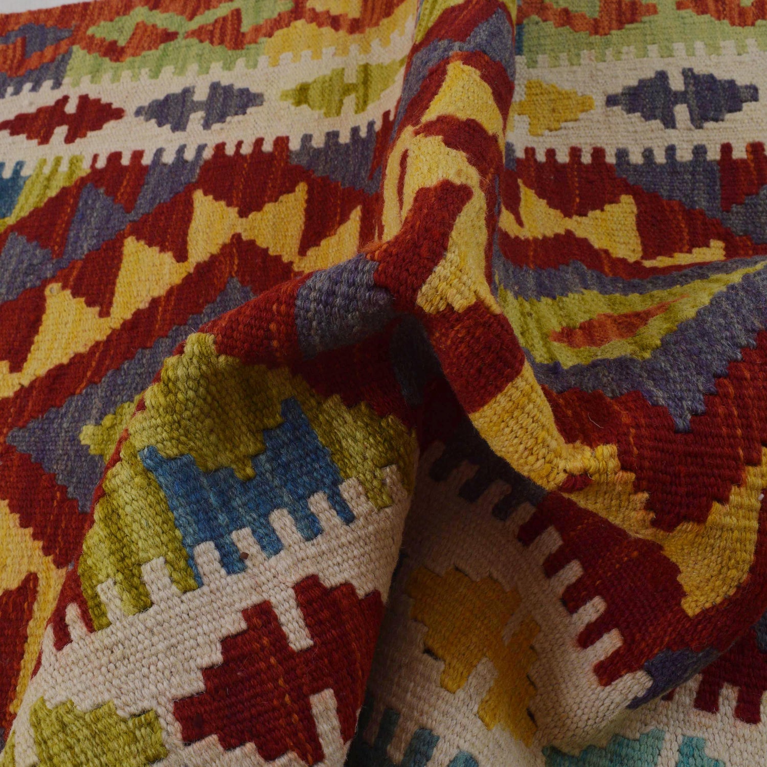 Handmade Afghan Vegetable Kilim 2' 9" x 4' 0" ft / 83 x 123 cm - No. P35766