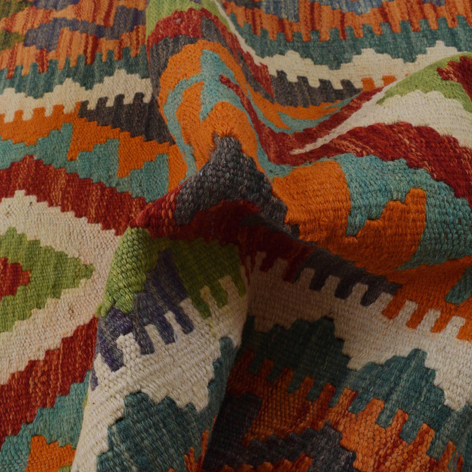 Hand Made Afghan Kilim 2' 9" x 4' 2" ft / 83 x 127 cm - No. P35767