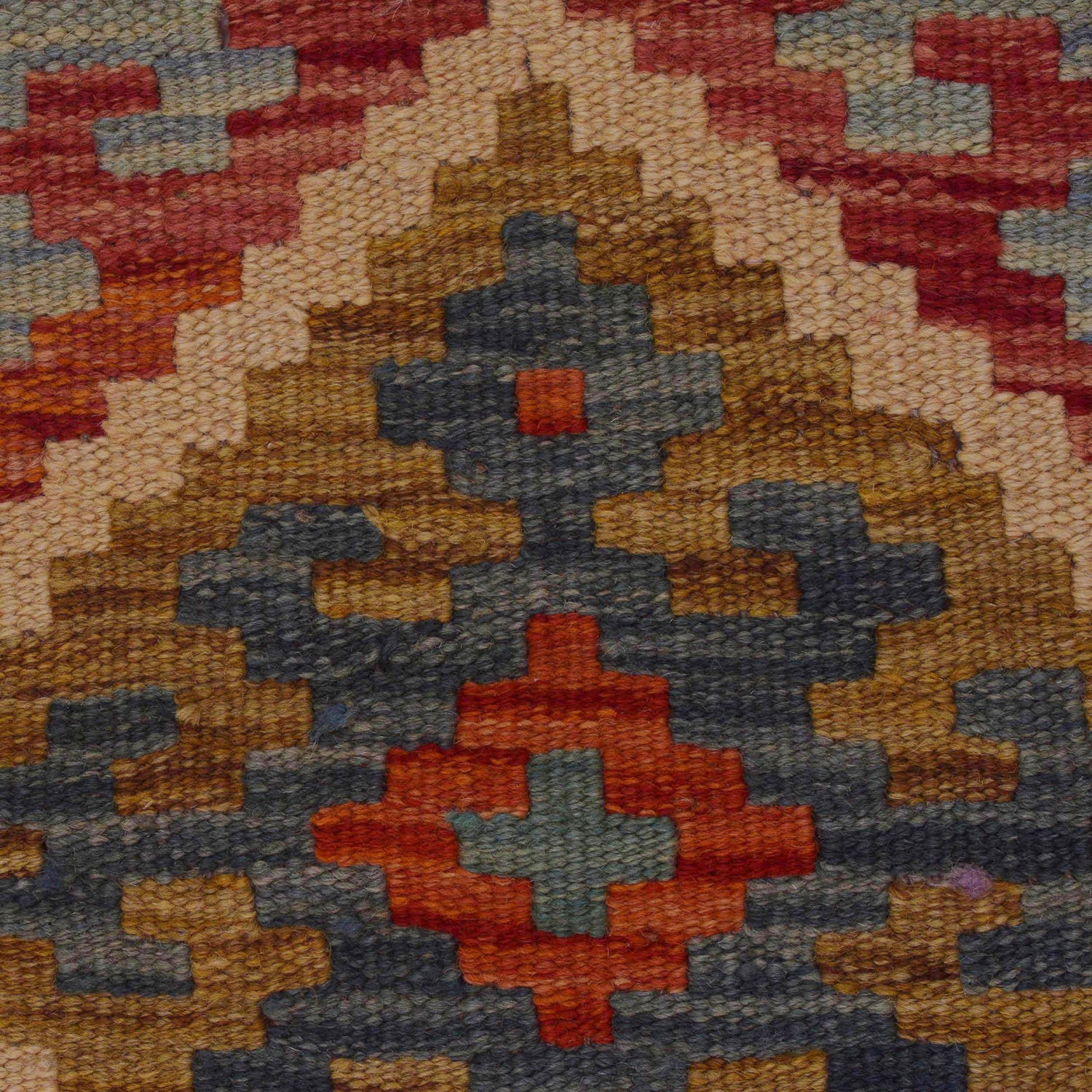 Multi Color ful Flat-Weave Wool Kilim 2' 7" x 4' 2" ft / 80 x 126 cm - No. P35768