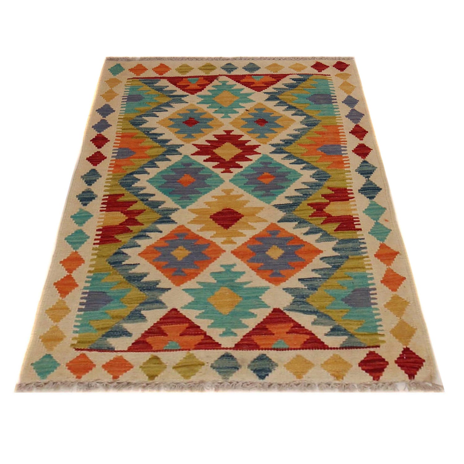 Handmade Vegetable Kilim 2' 7" x 3' 10" ft / 79 x 117 cm - No. P35769