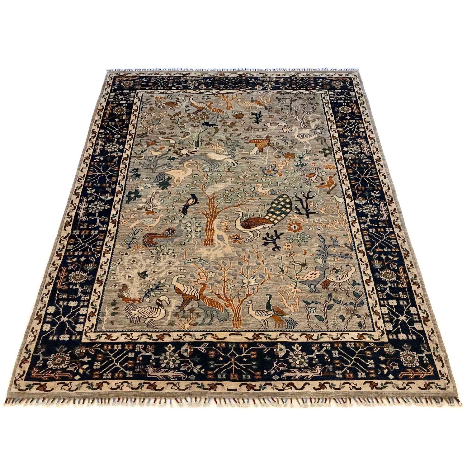 Hand Knotted Modern Tree of Life Rug 6' 0" x 8' 11" ft / 182 x 273 cm - No. P35832