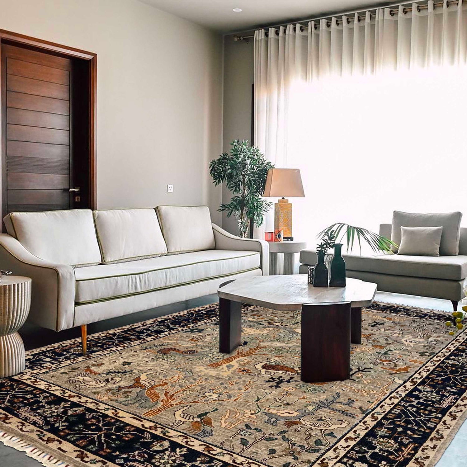 Hand Knotted Modern Tree of Life Rug 6' 0" x 8' 11" ft / 182 x 273 cm - No. P35832